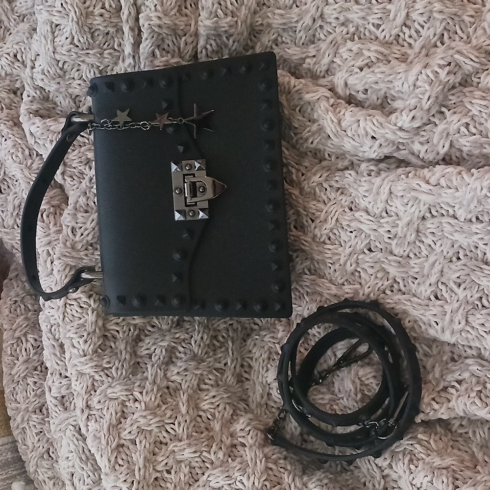 Black Plastic Satchel Bag